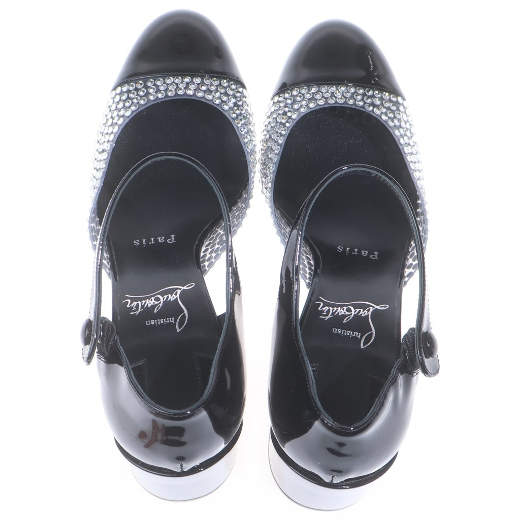 CHRISTIAN LOUBOUTIN(クリスチャンルブタン) ラインストーン レッドソール パテント エナメル パンプス #36 1/2 レディース