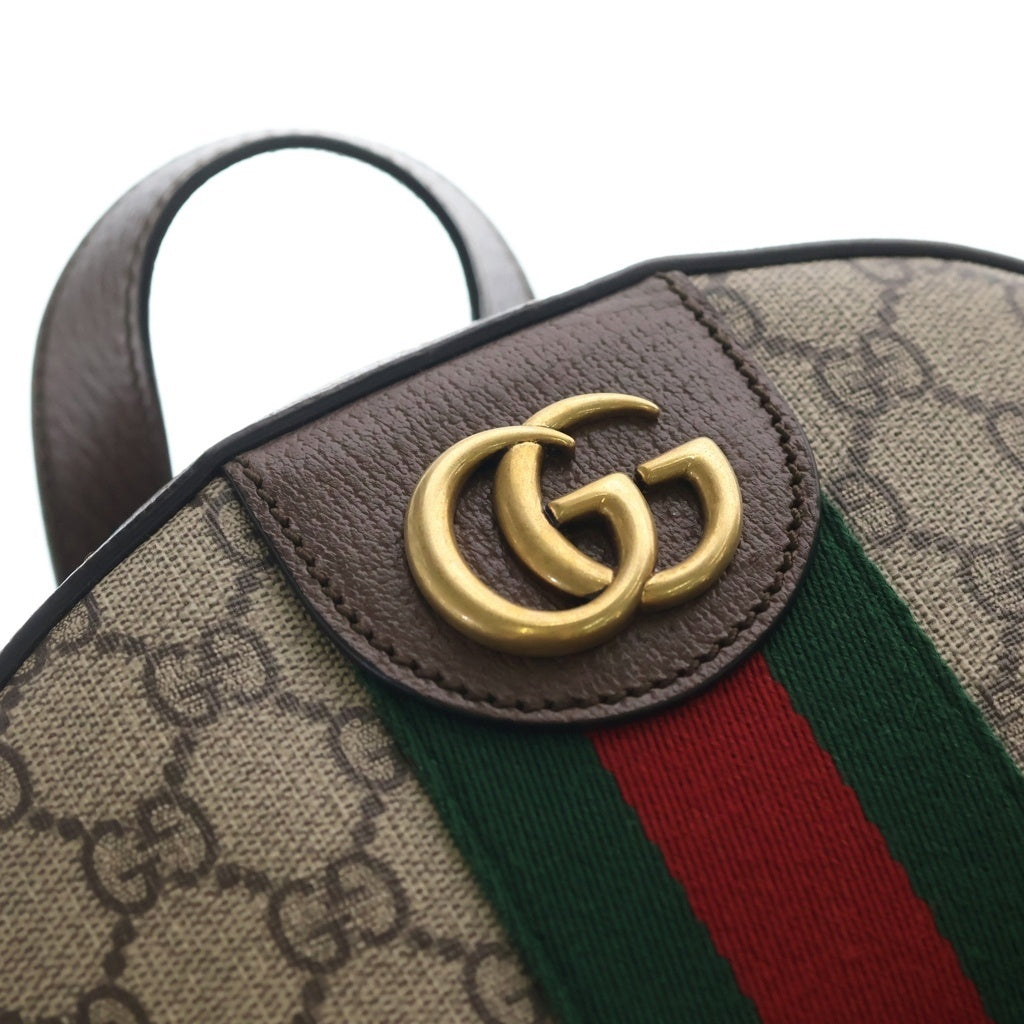 GUCCI(グッチ) オフィディア GGスプリーム バックパック リュックサック バッグ PVC レザー ベージュ/ブラウン 547965 レディース