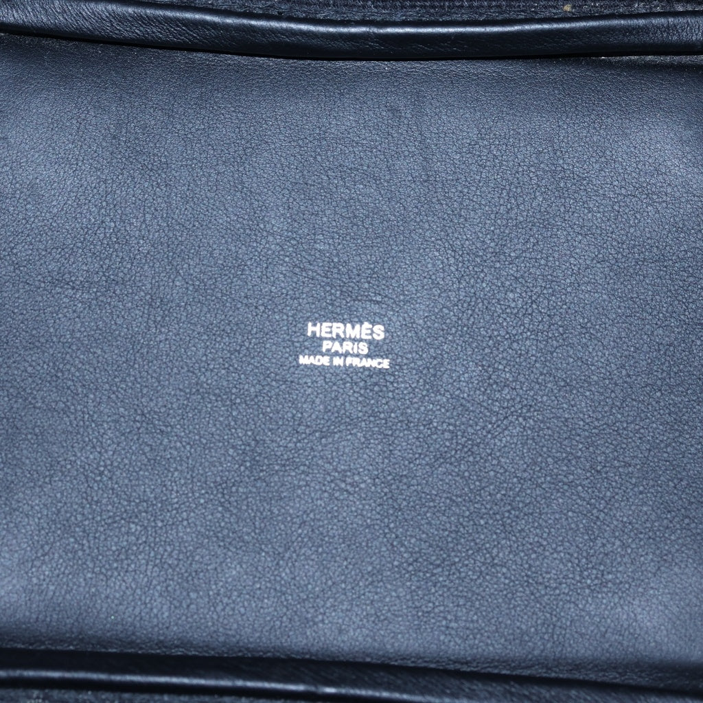 HERMES(エルメス) ピコタンロックPM カーゴポケット スイフト レザー キャンバス ハンドバッグ シルバー金具 ブラック U刻印 レディース