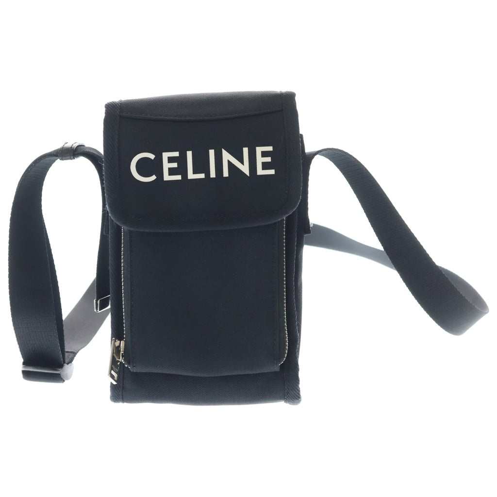 CELINE(セリーヌ) ロゴトレッキング モバイルポーチ ショルダーバッグ ナイロン ブラック レディース