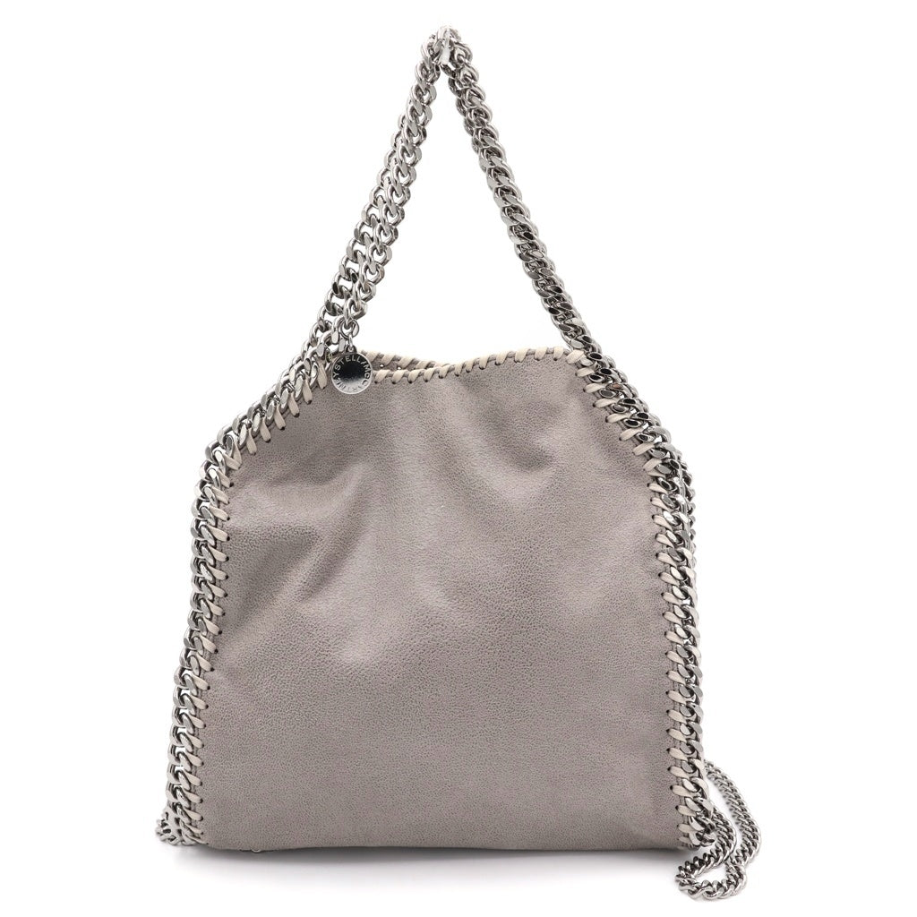 STELLA McCARTNEY(ステラマッカートニー) ファラベラ ミニ スエード 2WAY チェーン ハンド ショルダーバッグ シルバー金具 グレー レディース