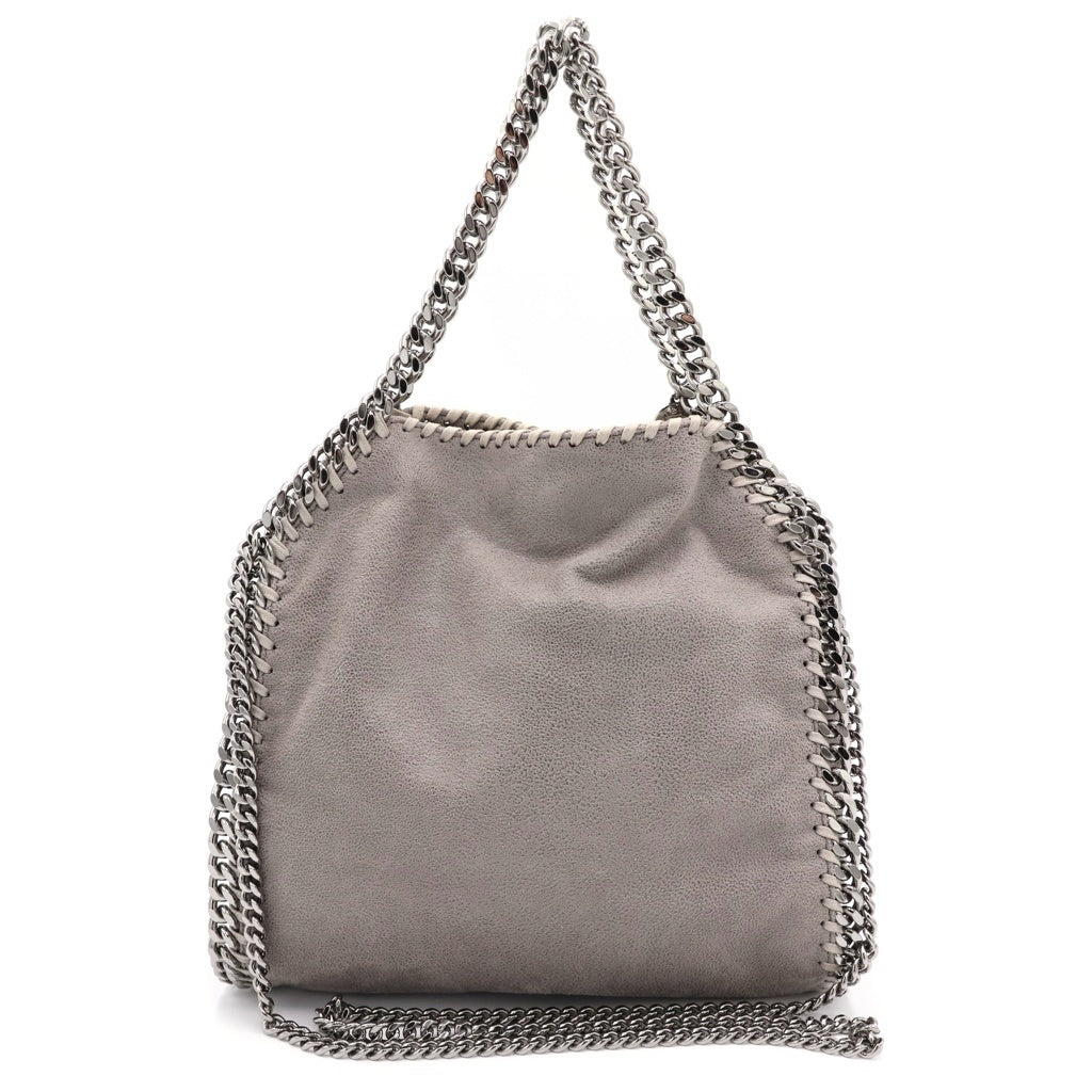 STELLA McCARTNEY(ステラマッカートニー) ファラベラ ミニ スエード 2WAY チェーン ハンド ショルダーバッグ シルバー金具 グレー レディース