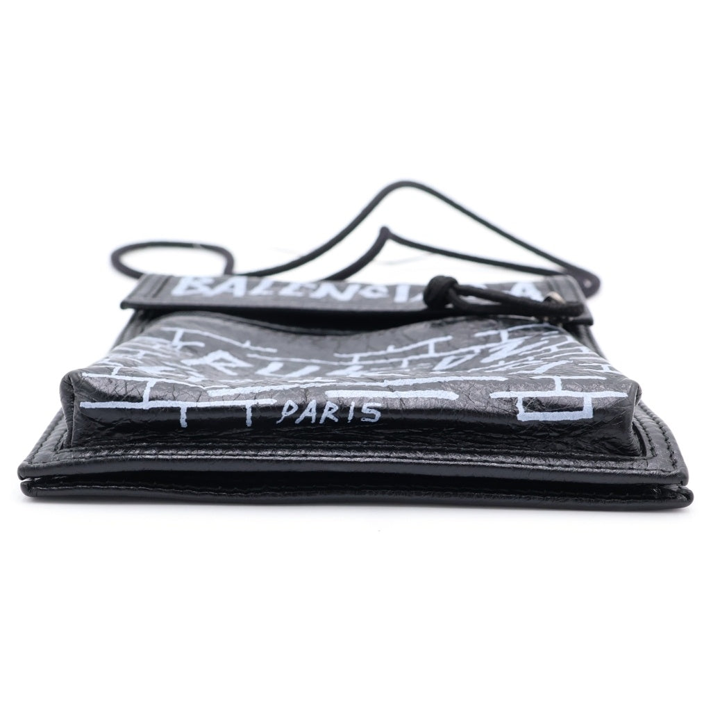 BALENCIAGA(バレンシアガ) エクスプローラー グラフィティ レザー ショルダー バッグ ポーチ サコッシュ ブラック 532298
