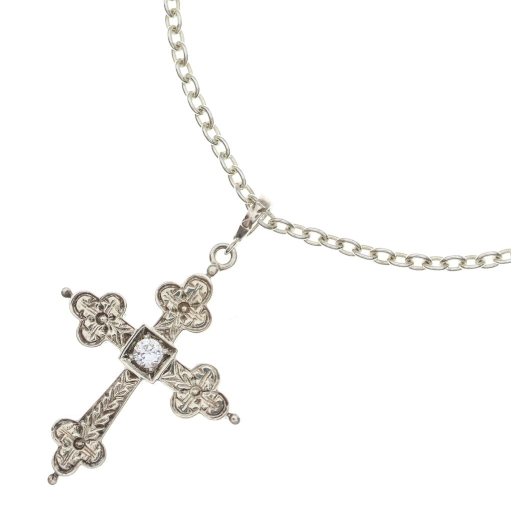 Loree Rodkin(ローリーロドキン) ラージ ゴシッククロス ジルコニアネックレス ペンダント チェーン シルバー 925 レディース