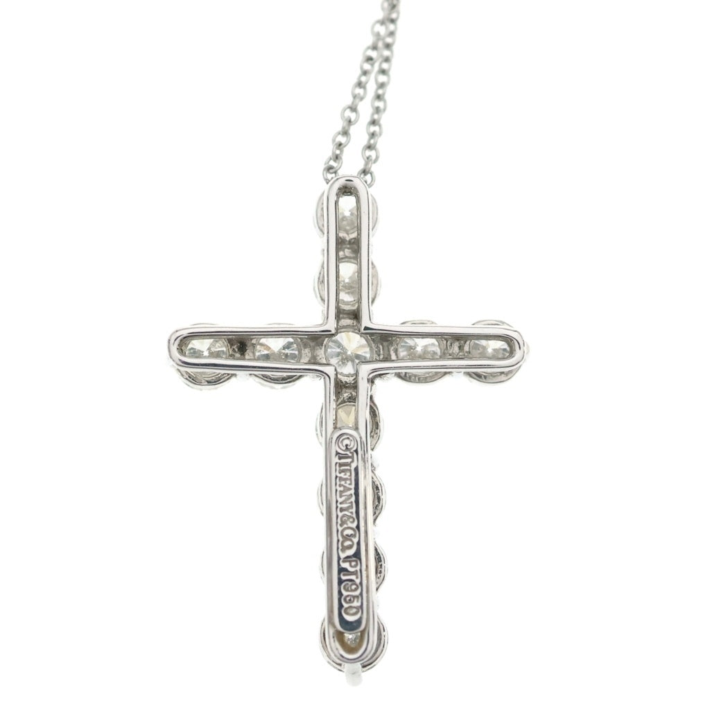 TIFFANY & Co.(ティファニー) ラージクロス ダイヤ ネックレス ペンダント チェーン プラチナ PT950 レディース