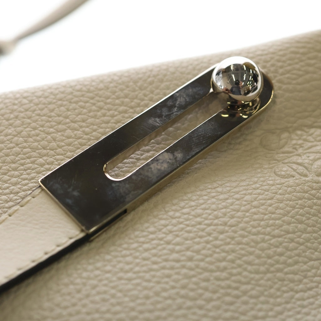 LOEWE(ロエベ) ミッシースモール 2WAYショルダーバッグ ハンドバッグ アイボリー×キャメル レザー シルバー金具 レディース