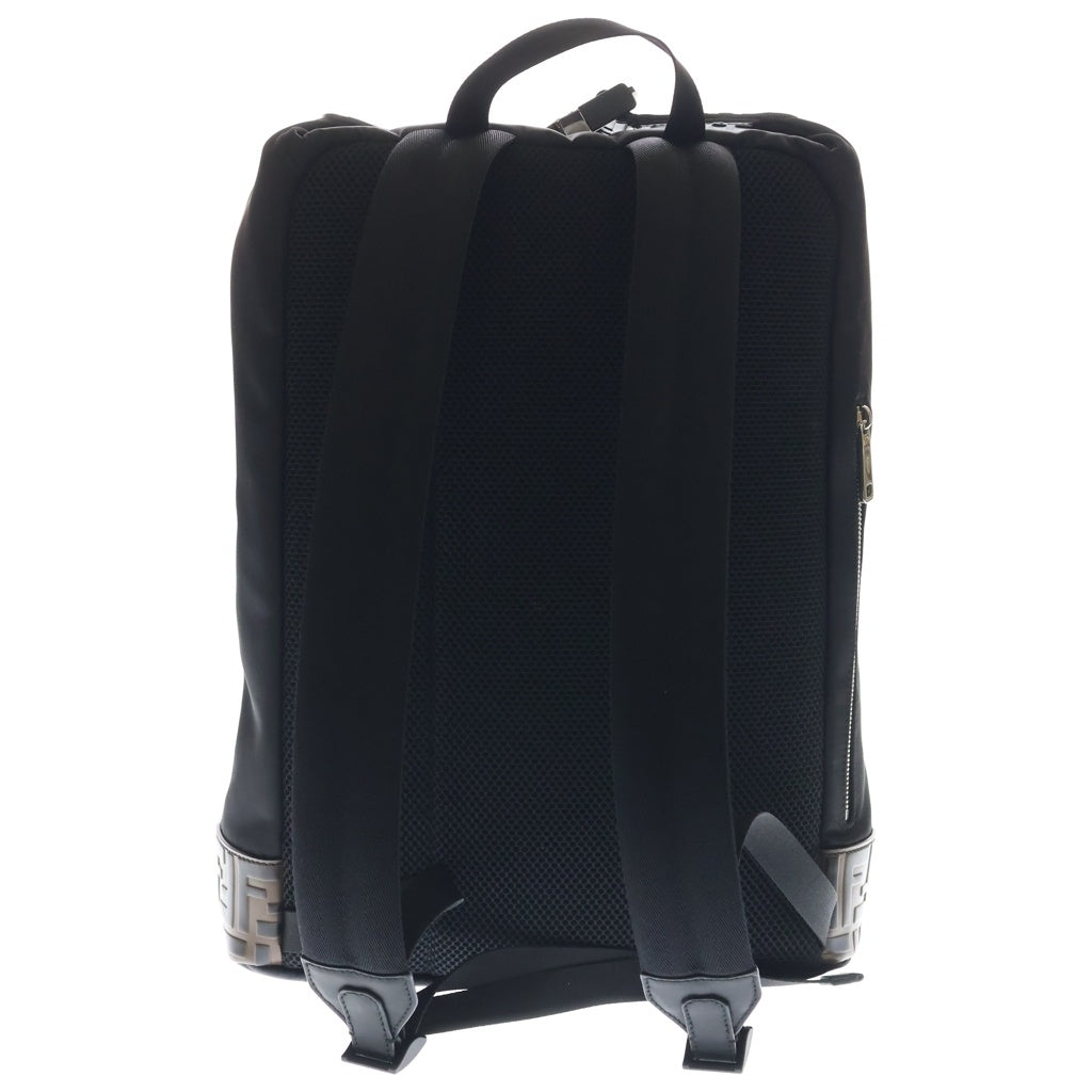 FENDI(フェンディ) ズッカ柄 ナイロン レザー バックパック リュックサック ブラック 7VZ044 A4ND
