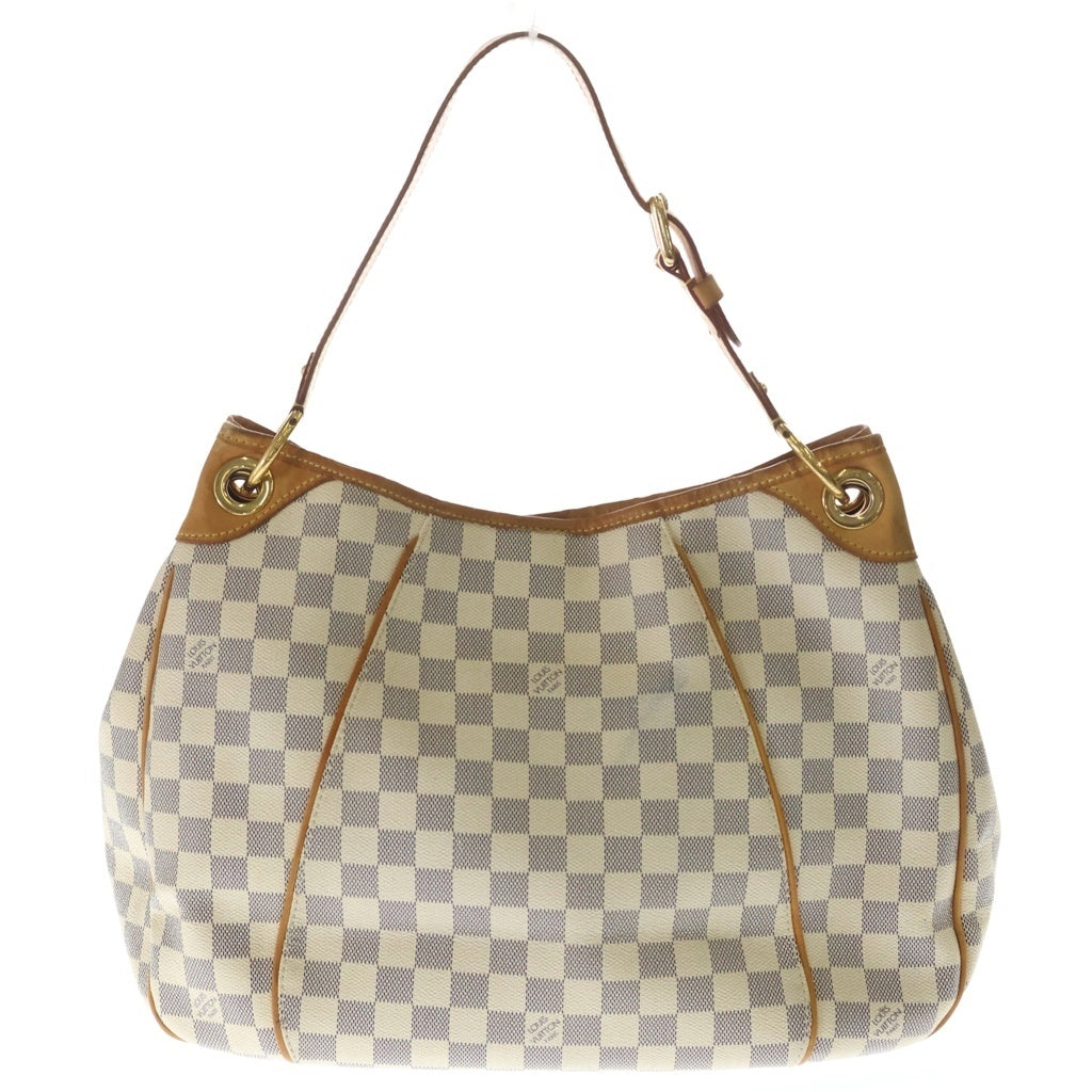 LOUIS VUITTON(ルイヴィトン) ダミエアズール ガリエラPM ショルダーバッグ アイボリー×ブラウン レザー×PVC N55215 ゴールド金具 レディース