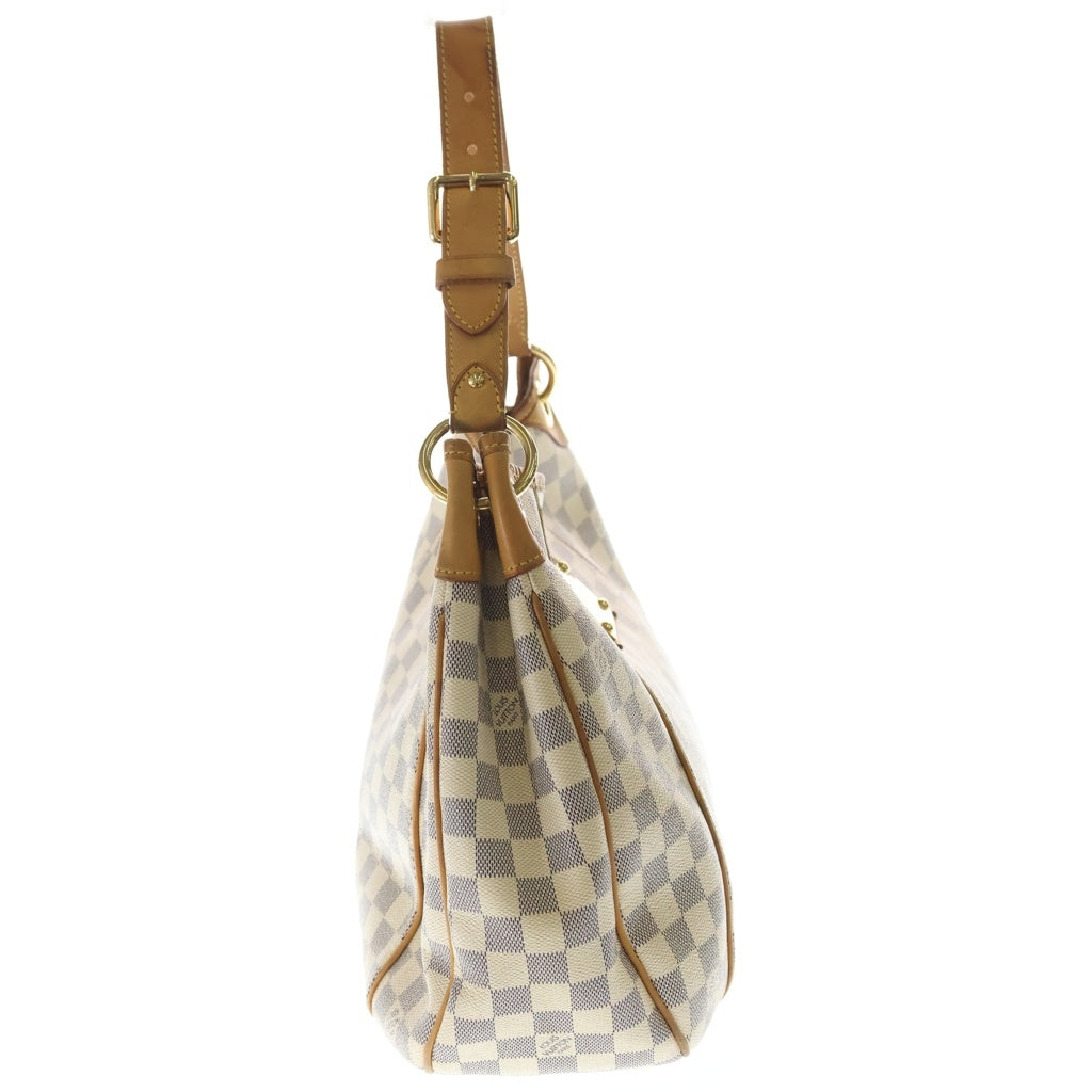 LOUIS VUITTON(ルイヴィトン) ダミエアズール ガリエラPM ショルダーバッグ アイボリー×ブラウン レザー×PVC N55215 ゴールド金具 レディース