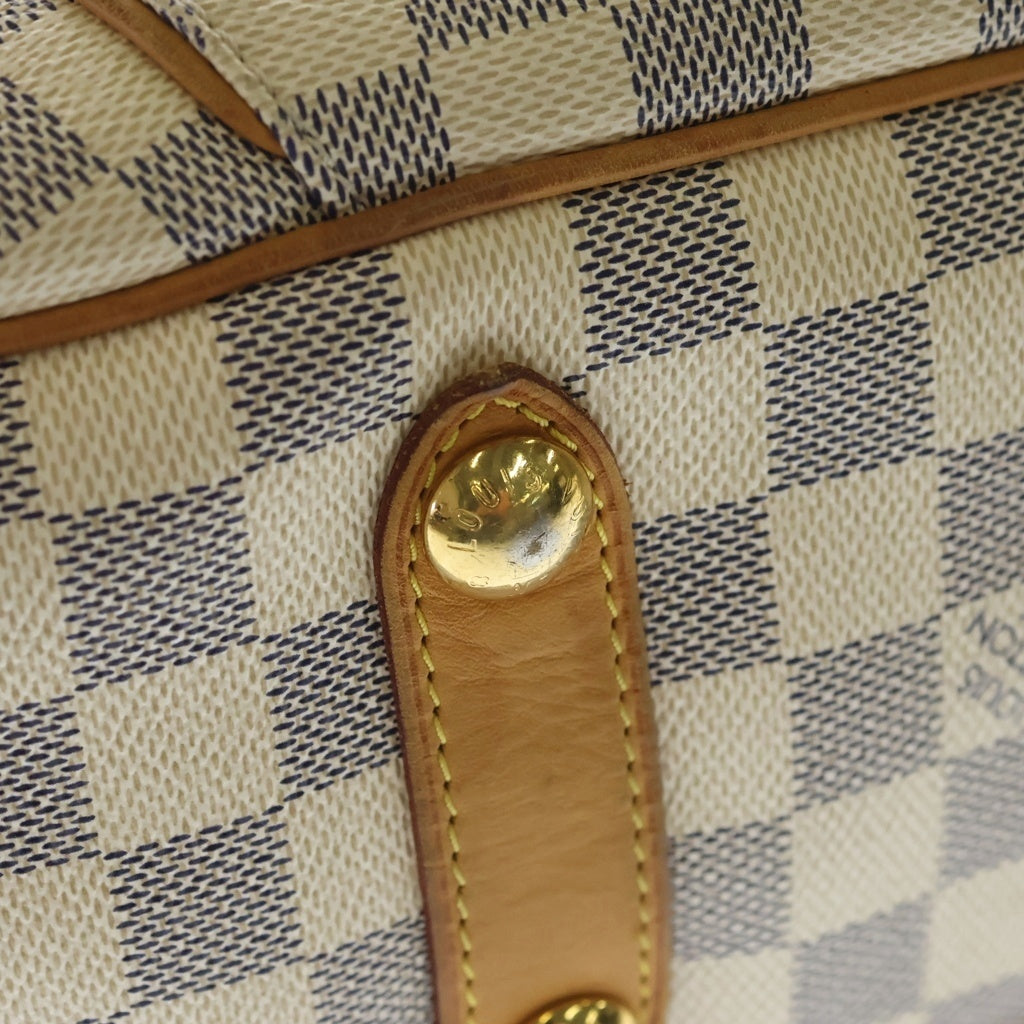 LOUIS VUITTON(ルイヴィトン) ダミエアズール ガリエラPM ショルダーバッグ アイボリー×ブラウン レザー×PVC N55215 ゴールド金具 レディース