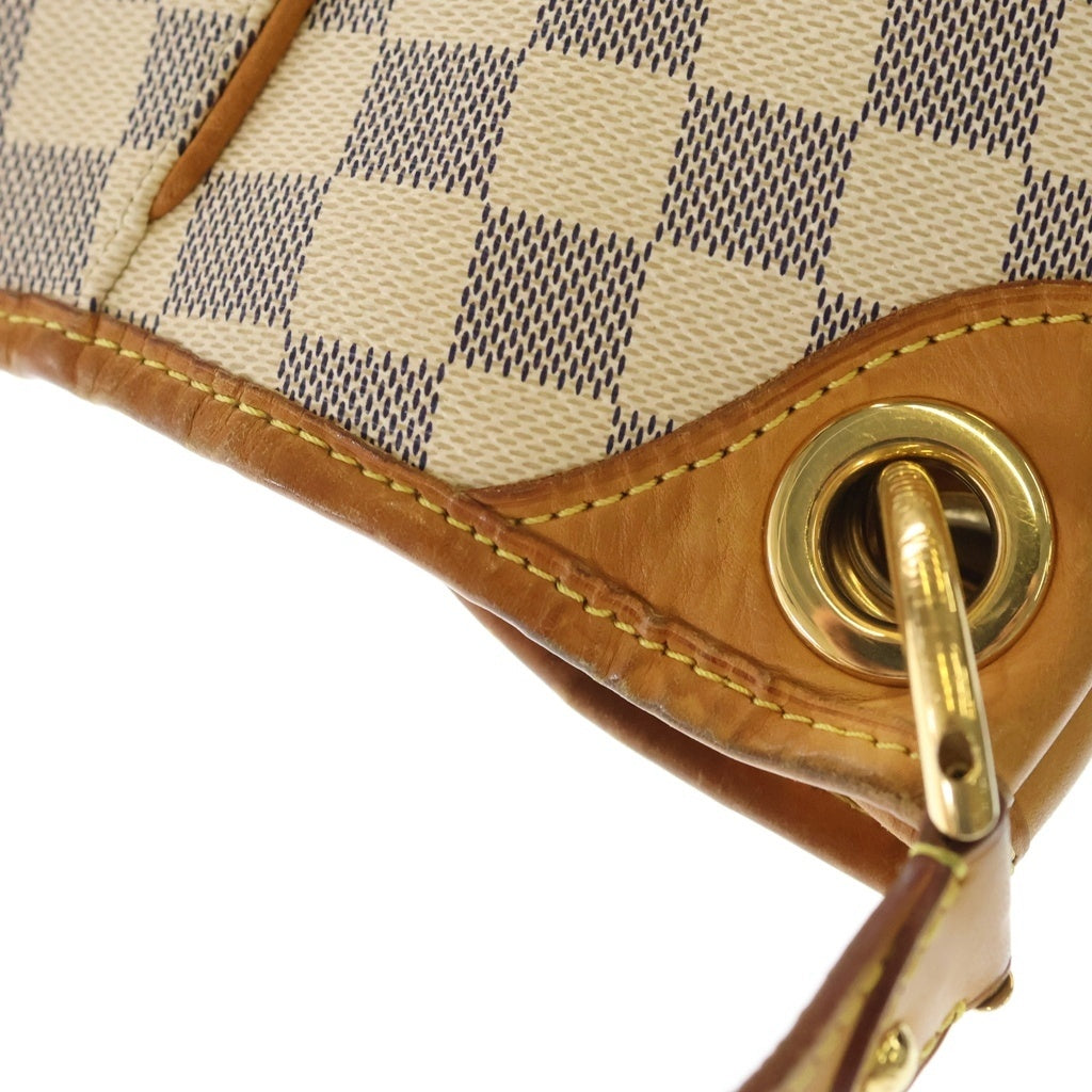 LOUIS VUITTON(ルイヴィトン) ダミエアズール ガリエラPM ショルダーバッグ アイボリー×ブラウン レザー×PVC N55215 ゴールド金具 レディース