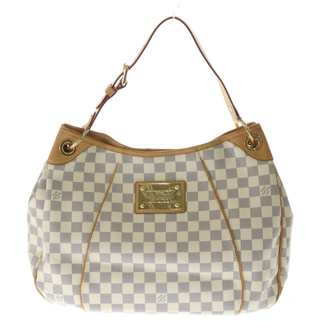 LOUIS VUITTON(ルイヴィトン) ダミエアズール ガリエラPM ショルダーバッグ アイボリー×ブラウン レザー×PVC N55215 ゴールド金具 レディース
