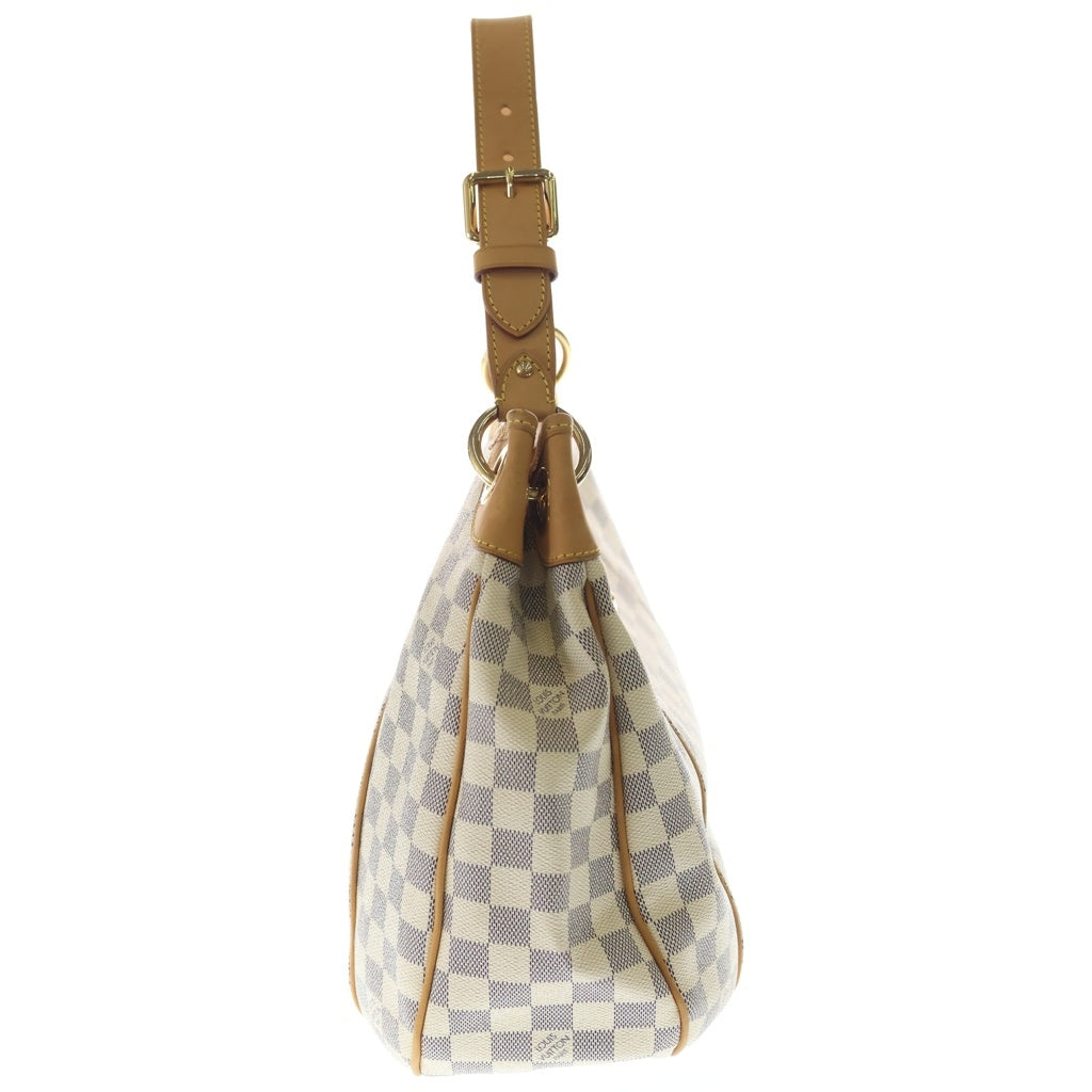 LOUIS VUITTON(ルイヴィトン) ダミエアズール ガリエラPM ショルダーバッグ アイボリー×ブラウン レザー×PVC N55215 ゴールド金具 レディース