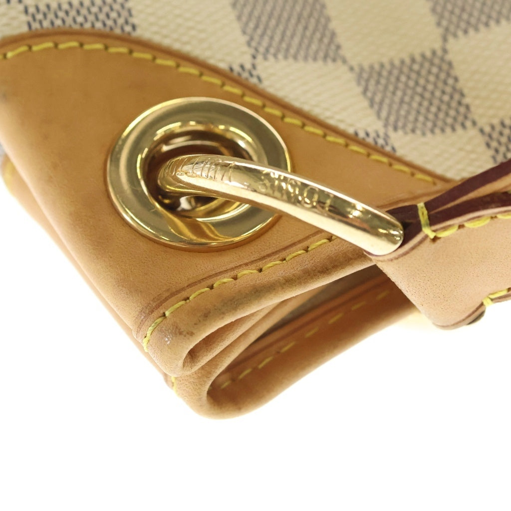 LOUIS VUITTON(ルイヴィトン) ダミエアズール ガリエラPM ショルダーバッグ アイボリー×ブラウン レザー×PVC N55215 ゴールド金具 レディース