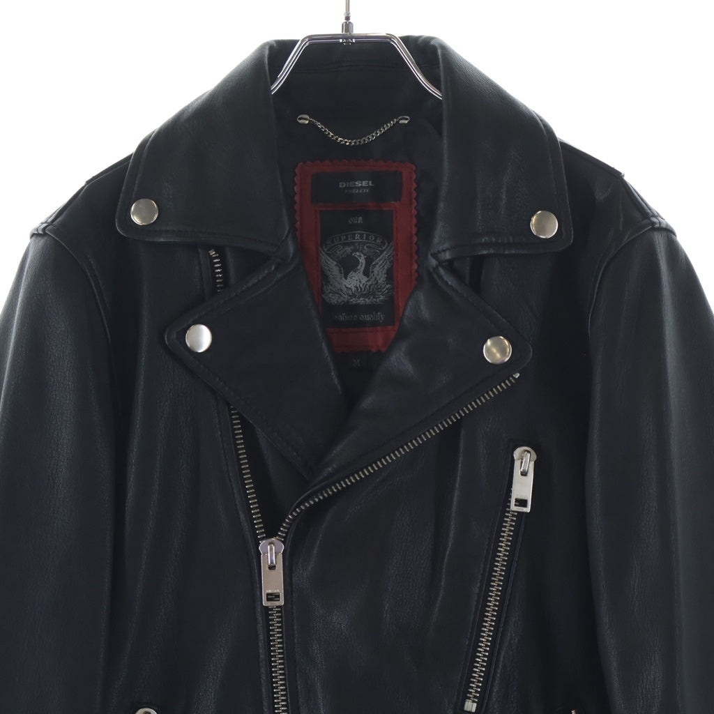 DIESEL(ディーゼル) ラムスキン レザー ダブル ライダースジャケット ブラック