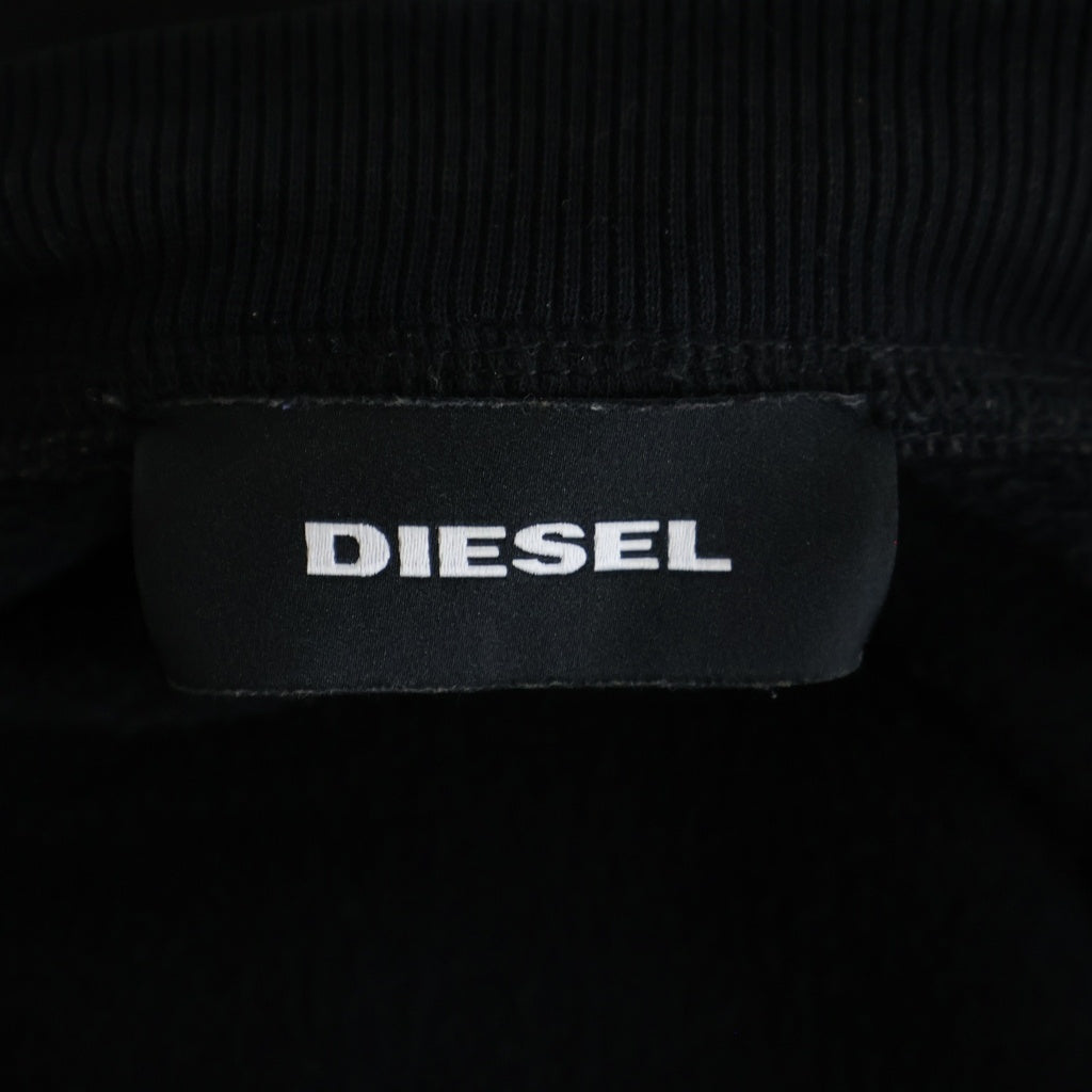 DIESEL(ディーゼル) S-ALTYKOV ロゴ ナイロン切り替え ジップアップ スウェットパーカー フーディー ブラック