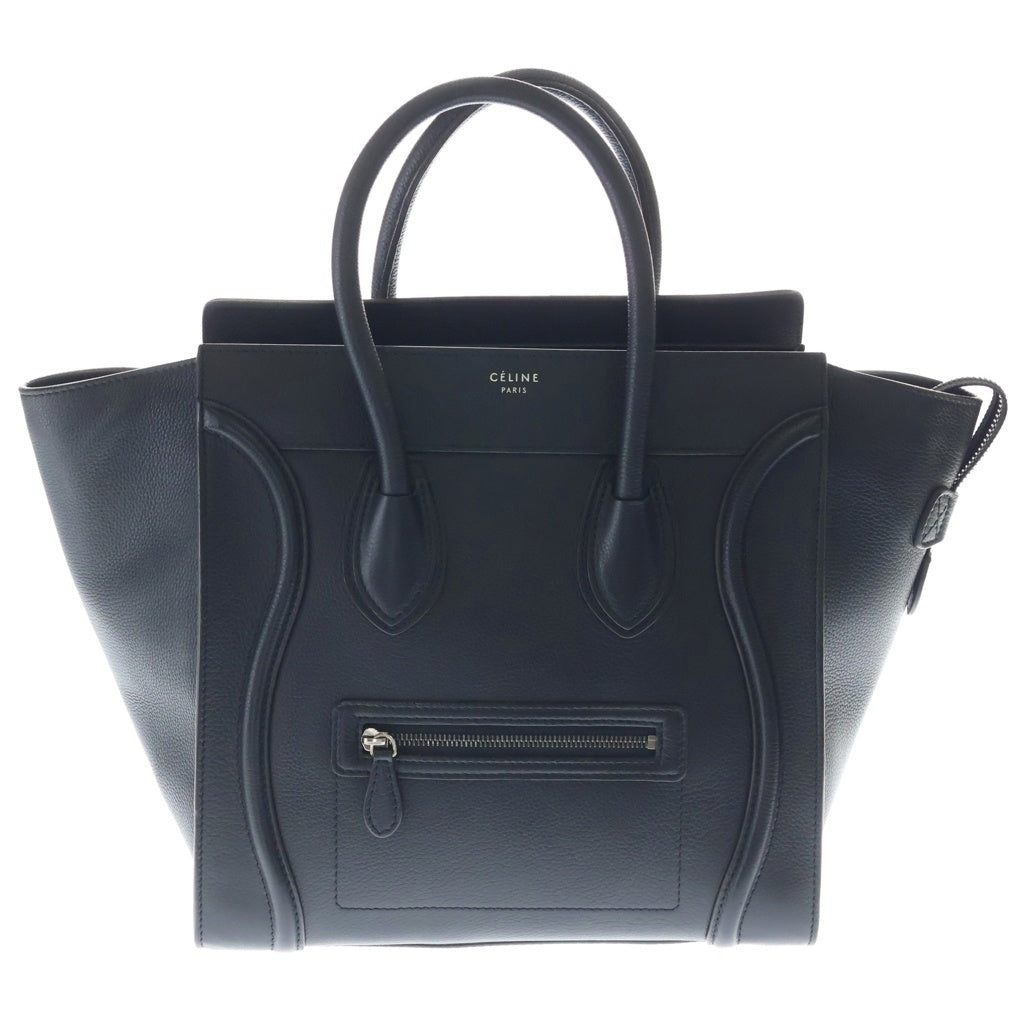 CELINE(セリーヌ) ラゲージ ミニショッパー 黒 ドラムドカーフ レディース