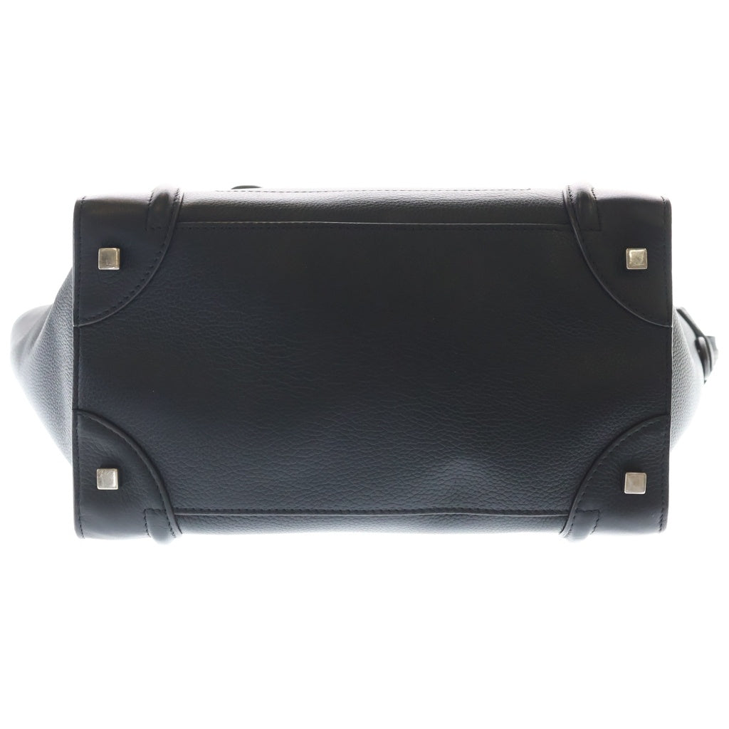 CELINE(セリーヌ) ラゲージ ミニショッパー 黒 ドラムドカーフ レディース