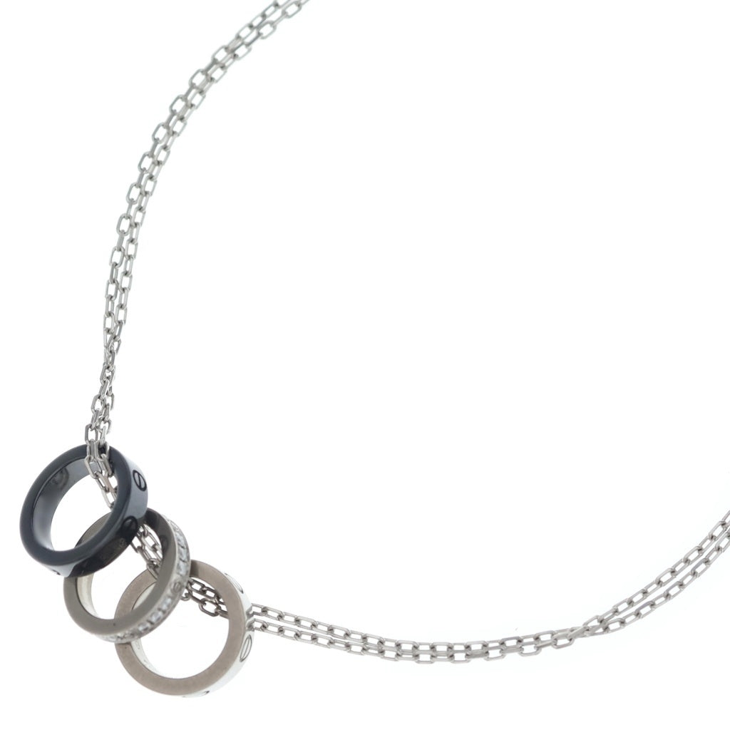 Cartier(カルティエ) ラブ スリーフープ ダイヤ ネックレス ホワイトゴールド セラミック レディース