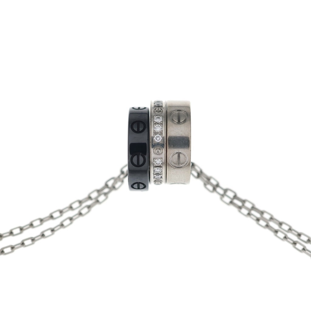 Cartier(カルティエ) ラブ スリーフープ ダイヤ ネックレス ホワイトゴールド セラミック レディース