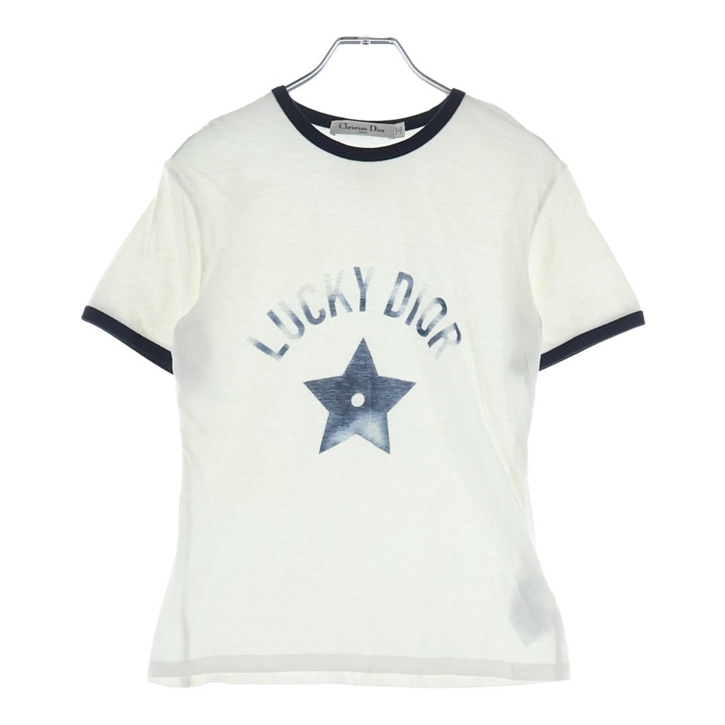 Christian Dior(クリスチャンディオール) ■LUCKY DIOR Tシャツ #XS ホワイト×ネイビー 253T40A4403 レディース