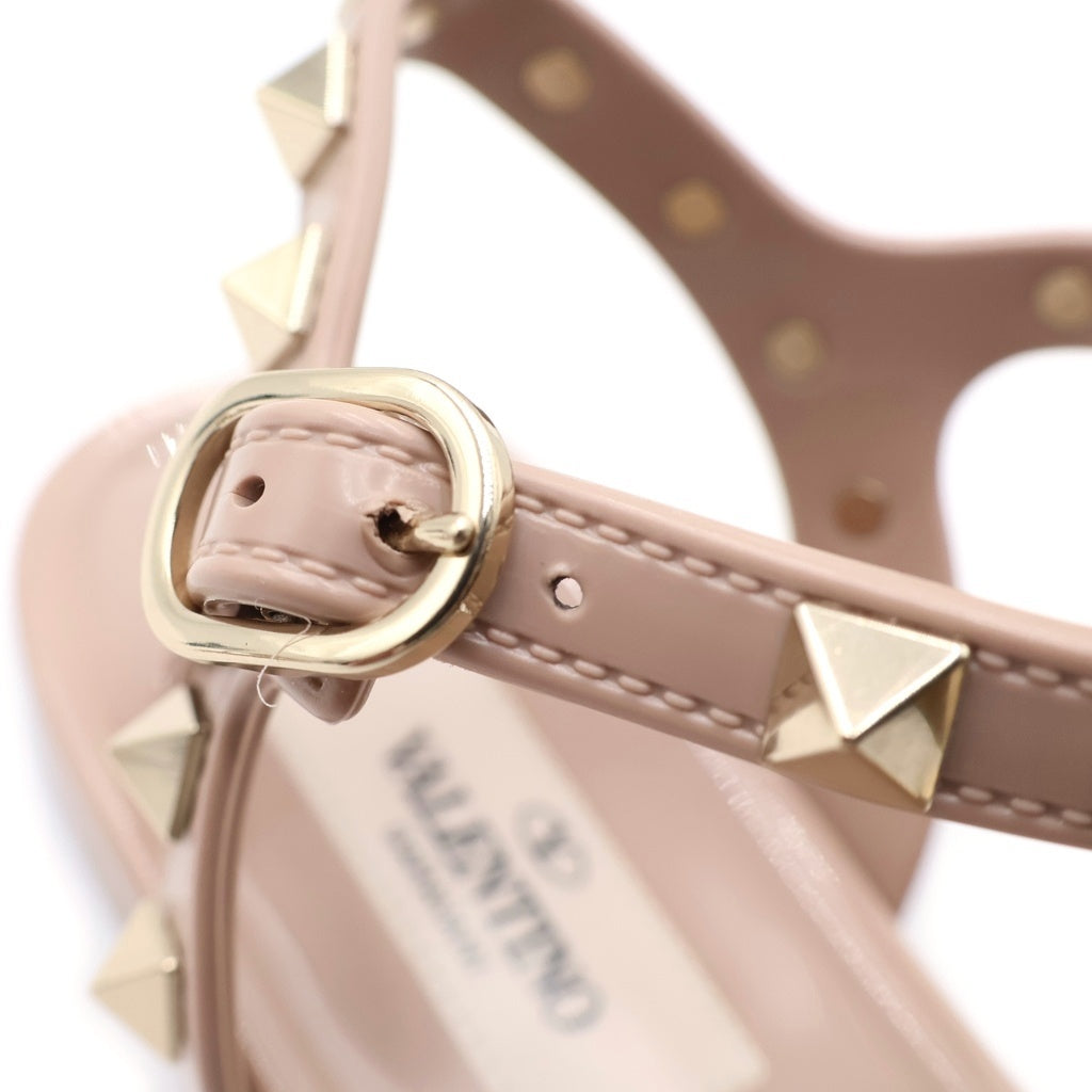 VALENTINO(ヴァレンティノ) ロックスタッズ ラバー フラットシューズ サンダル ピンク レディース