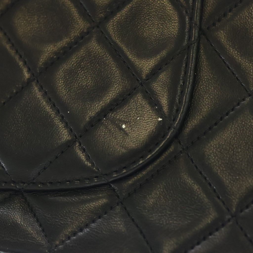 CHANEL(シャネル) マトラッセ25 Wフラップ Wチェーンショルダーバッグ ブラック ラムスキン ゴールド金具 レディース