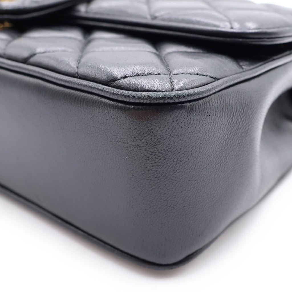 CHANEL(シャネル) マトラッセ23 ラムスキン ゴールド金具 チェーン ショルダーバッグ プレート ブラック AS5705 レディース