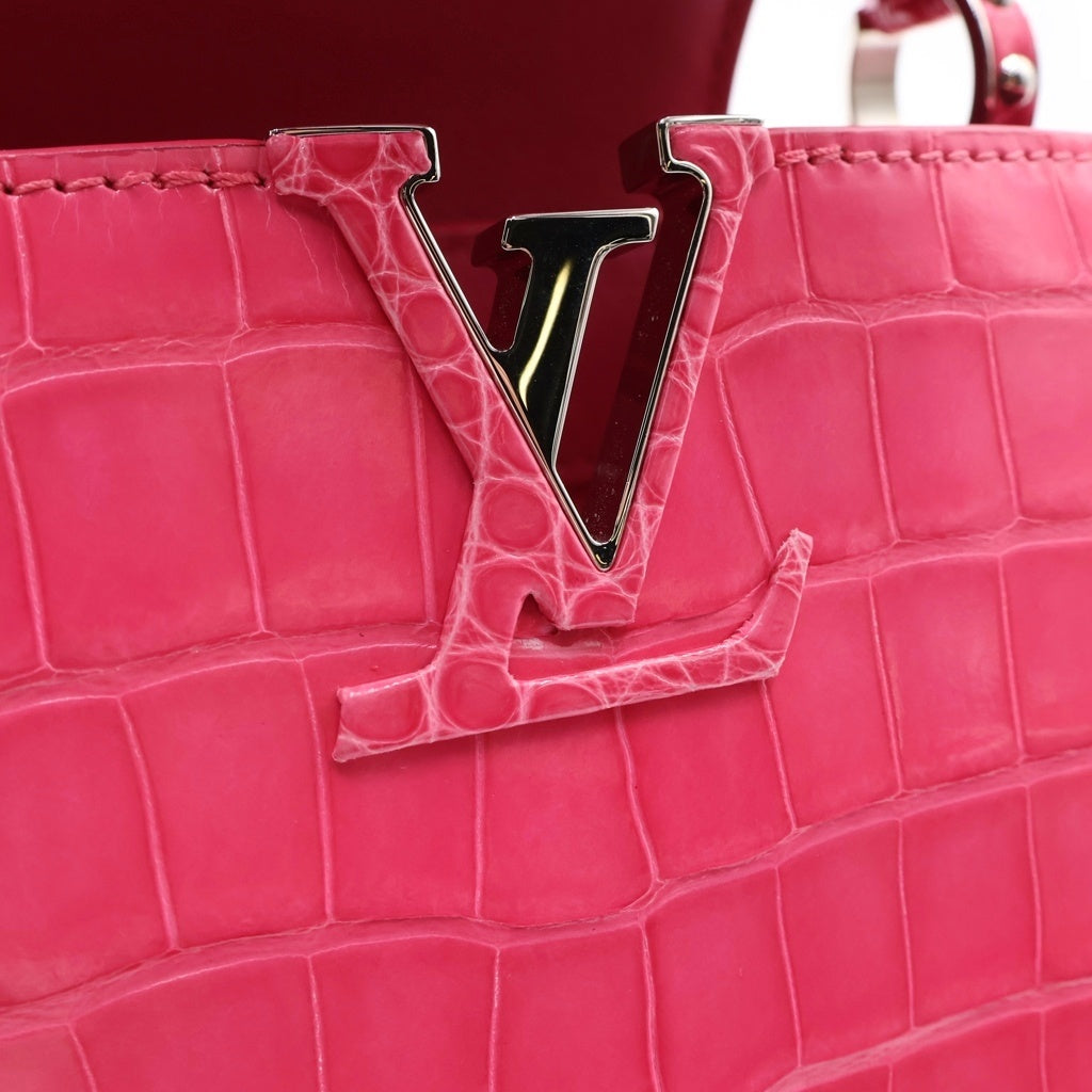 LOUIS VUITTON(ルイヴィトン) カプシーヌミニ フューシャピンク 2WAYハンドバッグ ショルダーバッグ ピンク クロコダイル ブリリアント N96238 シルバー金具 レディース