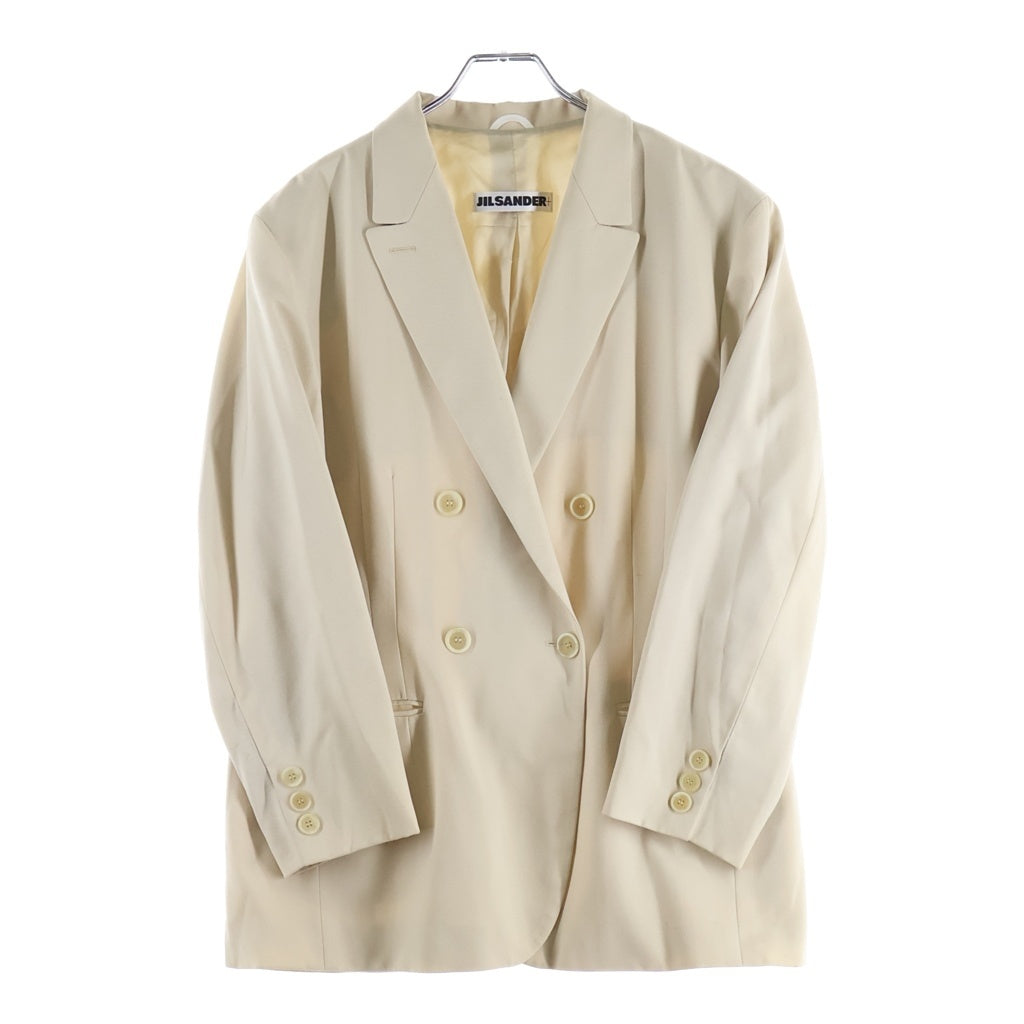 JIL SANDER(ジルサンダー) アセテート ビスコース ダブルブレスト テーラードジャケット ベージュ レディース