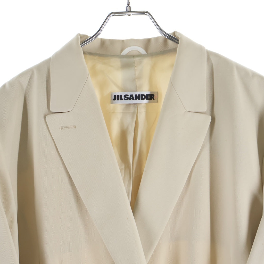 JIL SANDER(ジルサンダー) アセテート ビスコース ダブルブレスト テーラードジャケット ベージュ レディース
