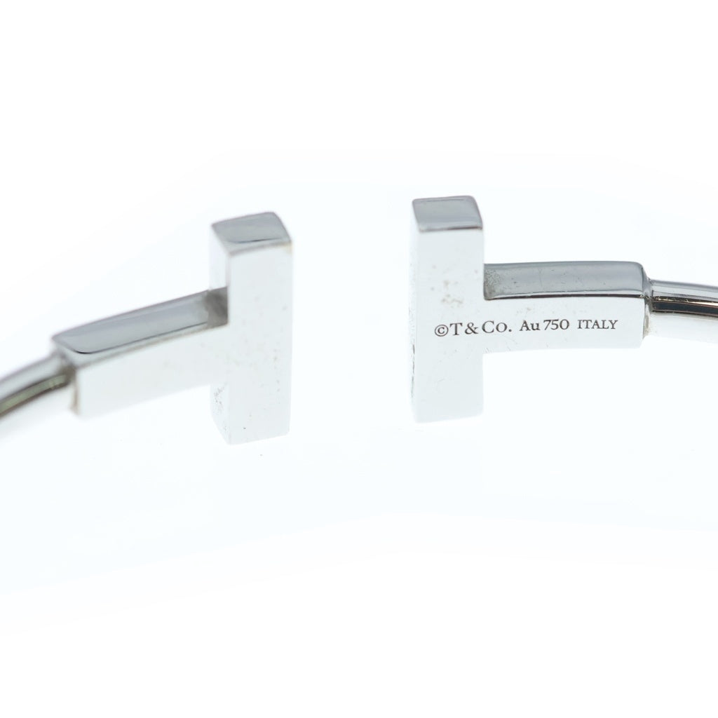 TIFFANY & Co.(ティファニー) Tワイヤー ブレスレット 18Pダイヤ ミディアム バングル ブレスレット K18WG ホワイトゴールド レディース