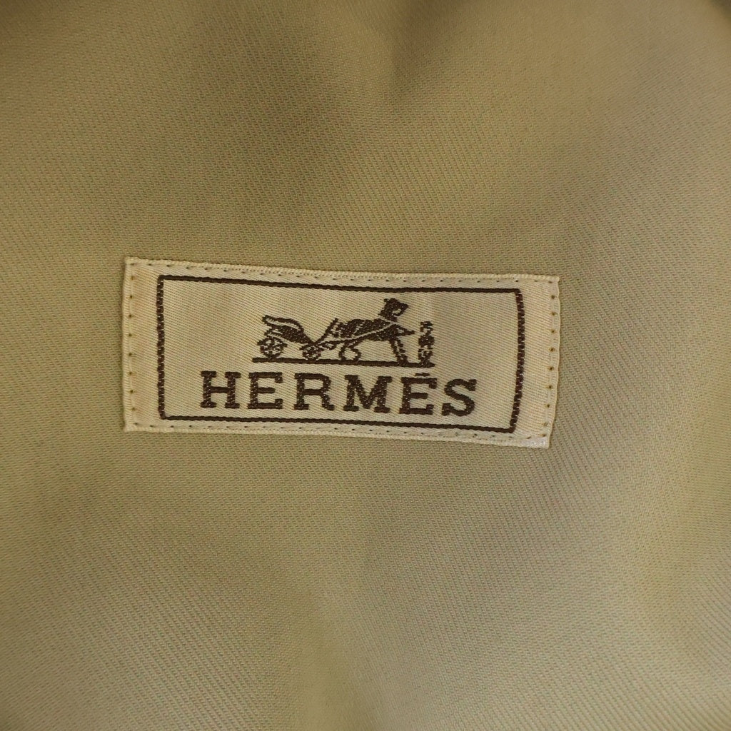 HERMES(エルメス) ベルテッドベストジャケット ノースリーブ コットン レーヨン イタリア製 ベージュ 552220HD