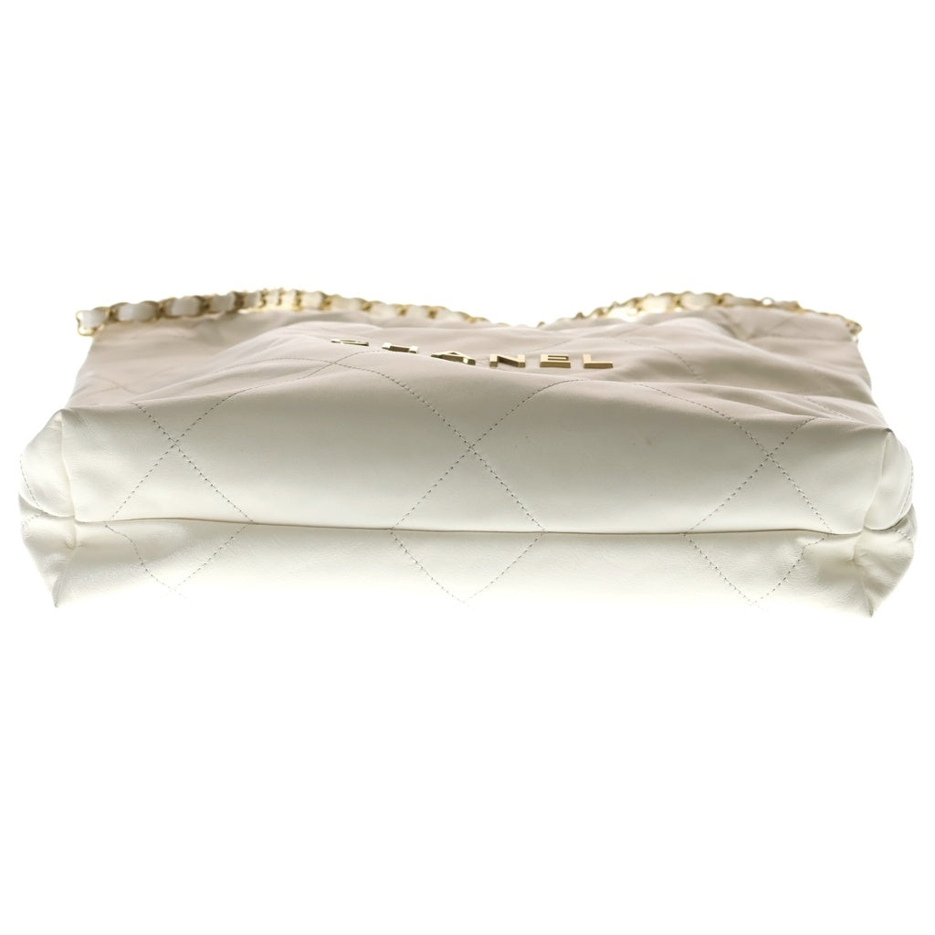 CHANEL(シャネル) シャネル22 スモール チェーンショルダーバッグ ホワイト カーフスキン AS3261 ゴールド金具 レディース
