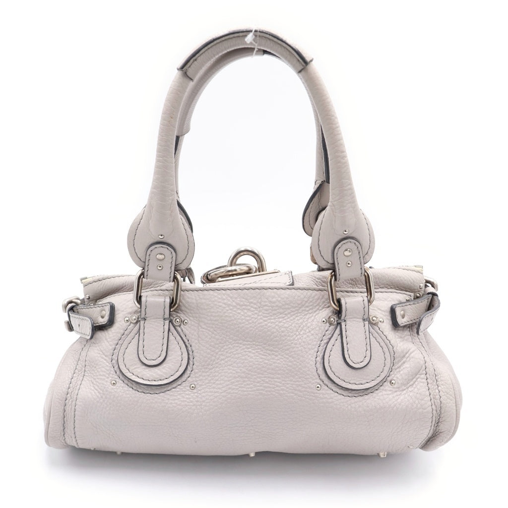 Chloe(クロエ) パディントン ハンドバッグ ライトグレー レザー ゴールド金具 レディース