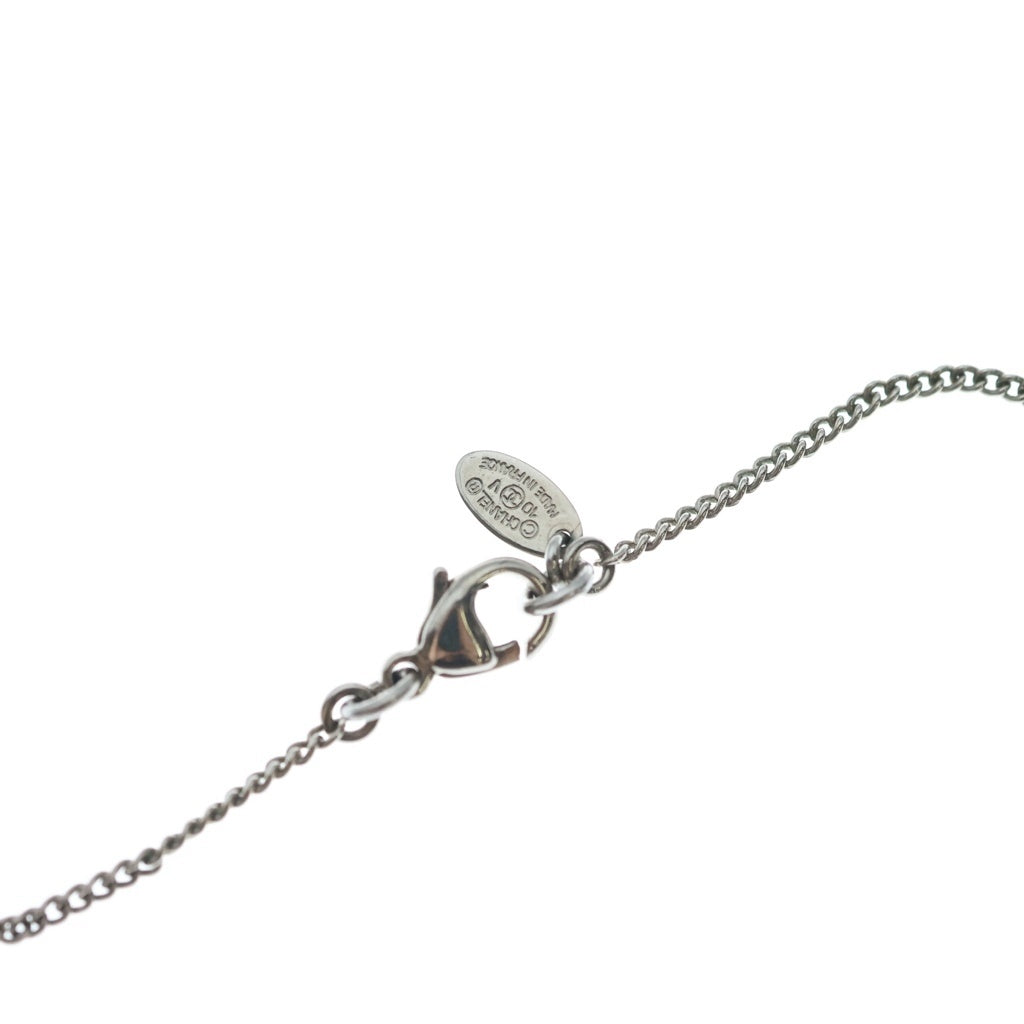 CHANEL(シャネル) ココマーク ラインストーンネックレス ペンダント チェーン シルバー GP レディース