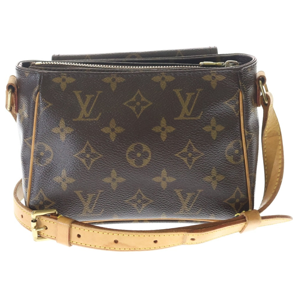 LOUIS VUITTON(ルイヴィトン) モノグラム ヴィバシテPM ショルダーバッグ ミニバッグ ブラウン レザー×PVC M51165 ゴールド金具 レディース