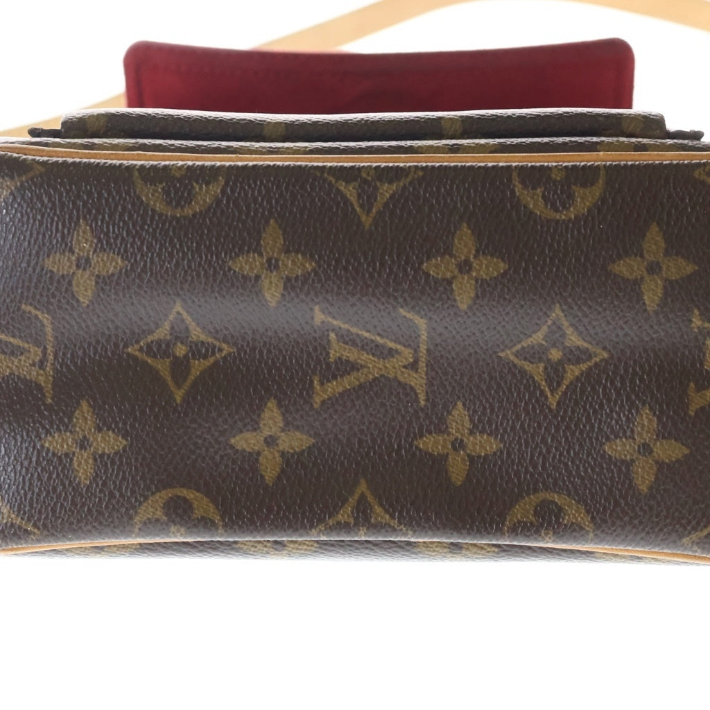 LOUIS VUITTON(ルイヴィトン) モノグラム ヴィバシテPM ショルダーバッグ ミニバッグ ブラウン レザー×PVC M51165 ゴールド金具 レディース