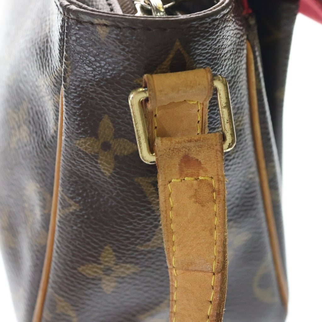 LOUIS VUITTON(ルイヴィトン) モノグラム ヴィバシテPM ショルダーバッグ ミニバッグ ブラウン レザー×PVC M51165 ゴールド金具 レディース