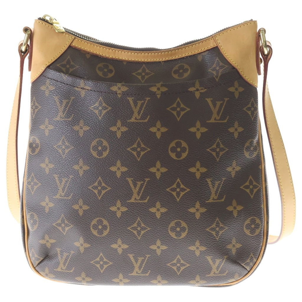 LOUIS VUITTON(ルイヴィトン) モノグラム オデオンPM ショルダーバッグ ポシェット ブラウン レザー×PVC M56390 ゴールド金具 レディース