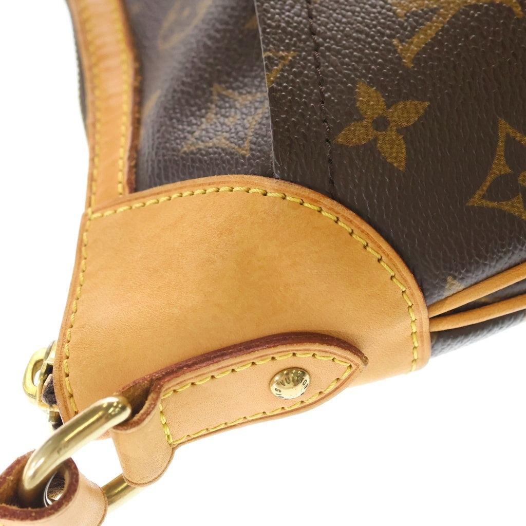 LOUIS VUITTON(ルイヴィトン) モノグラム オデオンPM ショルダーバッグ ポシェット ブラウン レザー×PVC M56390 ゴールド金具 レディース