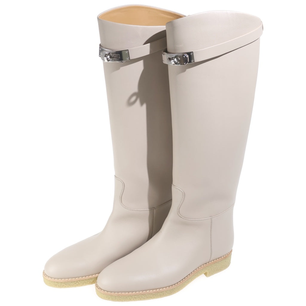 HERMES(エルメス) フォースティン ロングブーツ ベージュ ケリー金具 #37 レディース
