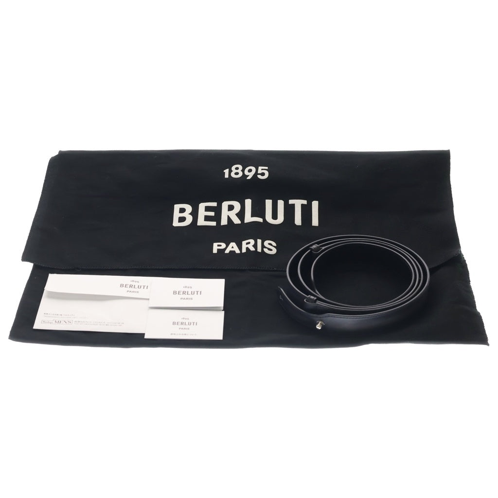 Berluti(ベルルッティ) カリグラフィ アンジュールミニ ビジネスバッグ ブリーフケース ハンドバッグ ダークグレー レザー シルバー金具