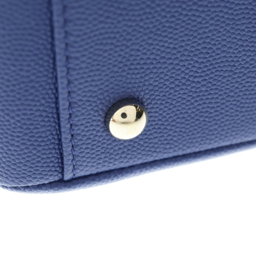 CHANEL(シャネル) アフィニティ 2WAYハンドバッグ チェーンショルダーバッグ ブルー キャビアスキン A93749 ゴールド金具 レディース