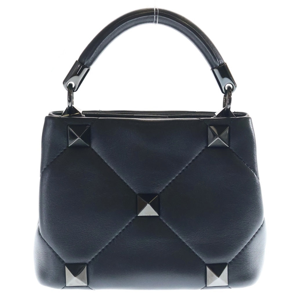 VALENTINO(ヴァレンティノ) カラヴァーニ ローマンスタッズ レザー 2WAY ハンドバッグ ショルダーバッグ ブラック レディース