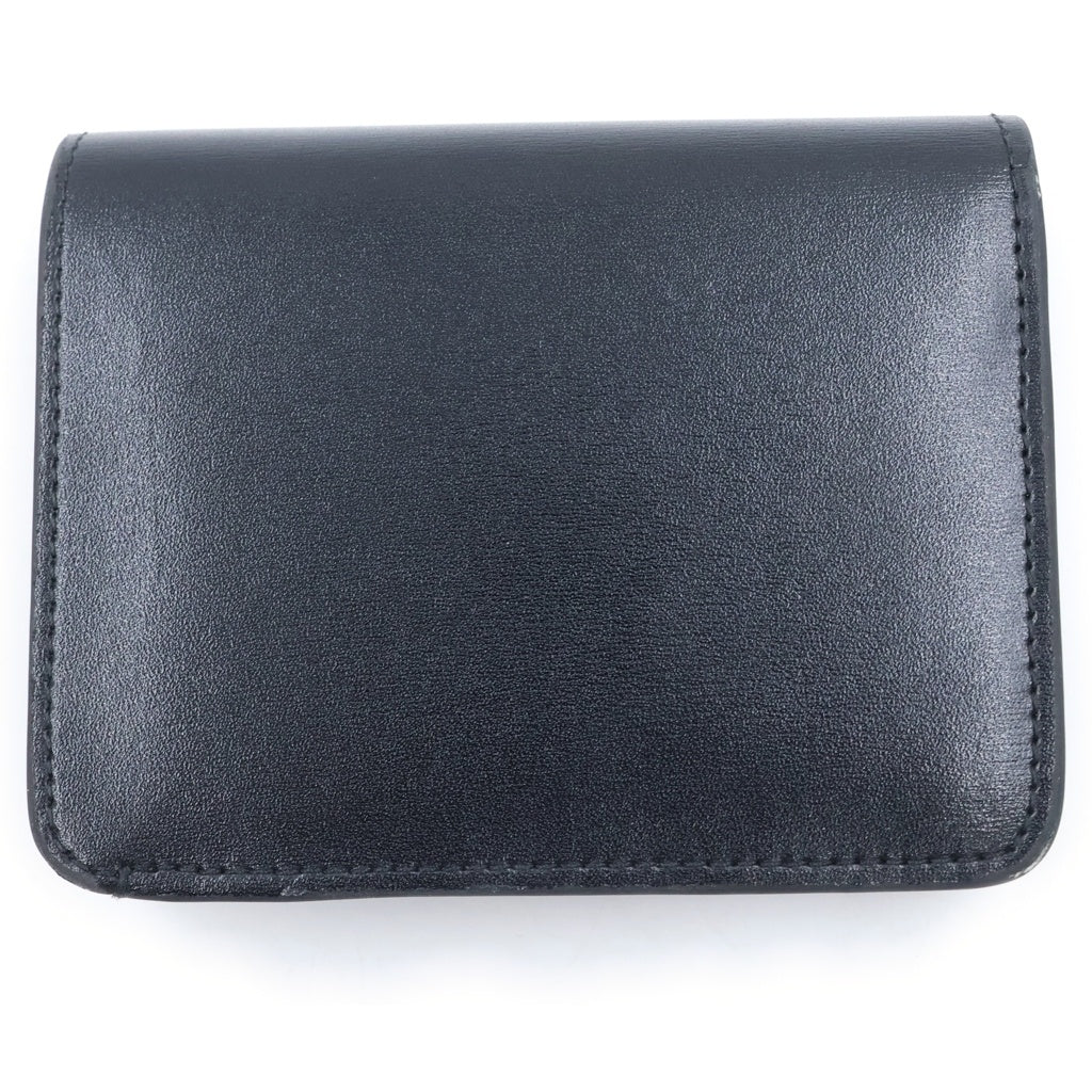 CELINE(セリーヌ) トリオンフ 二つ折り財布 コンパクトウォレット カードケース ブラック レザー シルバー金具 レディース