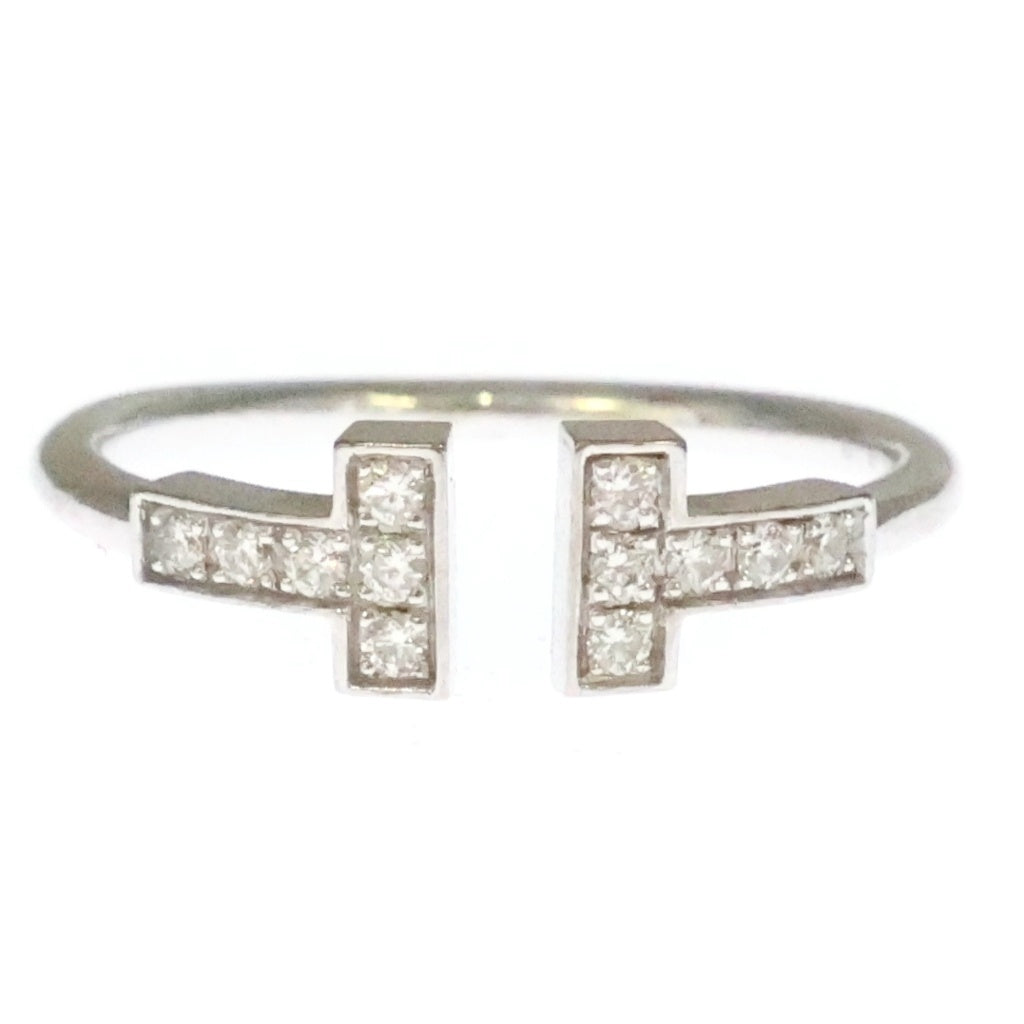 TIFFANY & Co.(ティファニー) Tワイヤー ダイヤモンド Au750 K18WG リング 指輪 #11 ホワイトゴールド レディース