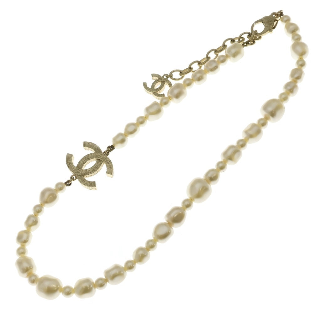 CHANEL(シャネル) ココマーク パールネックレス ホワイト×ゴールド GP レディース