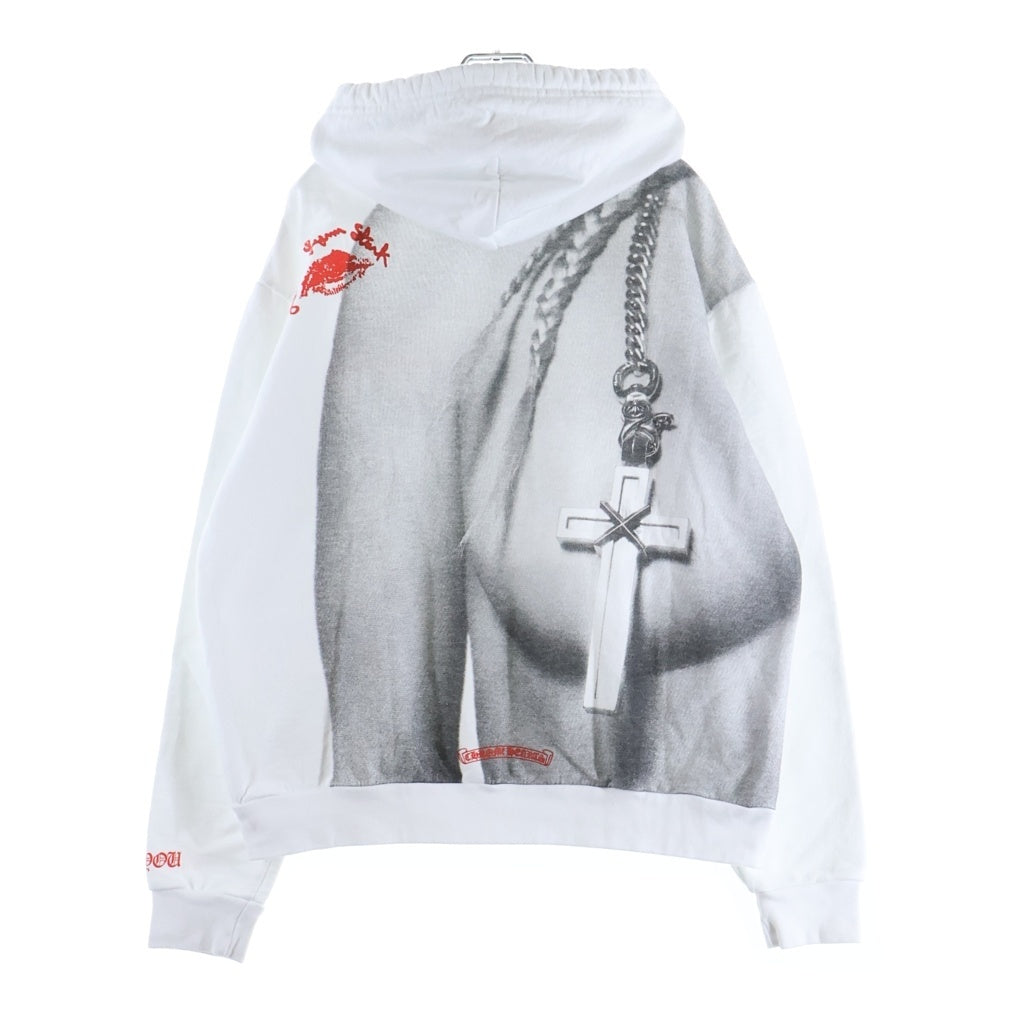 CHROME HEARTS(クロムハーツ) LLS HOODIE プルオーバーフーディ プリントパーカー ホワイト 037-092432