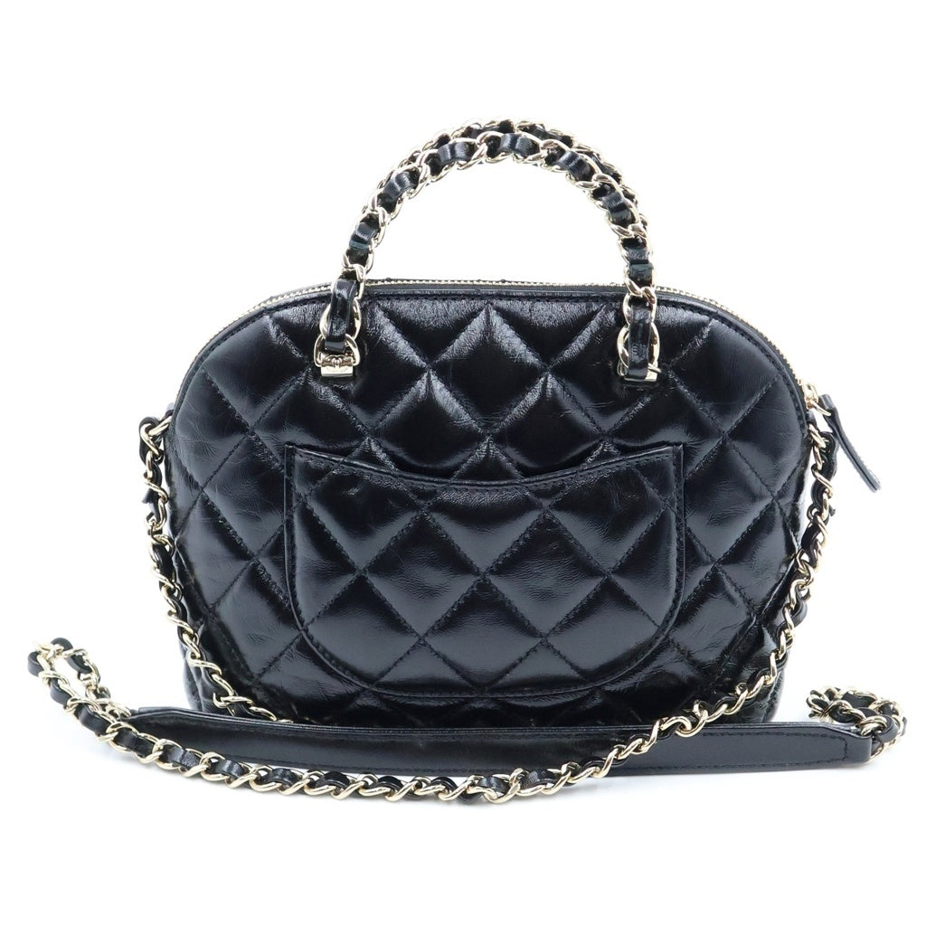 CHANEL(シャネル) マトラッセ スモールショッピングバッグ チェーンバッグ ブラック カーフスキン AS5130 ゴールド金具 レディース